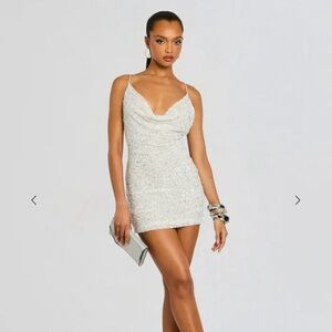 Retrofete Silver Mini Dress
